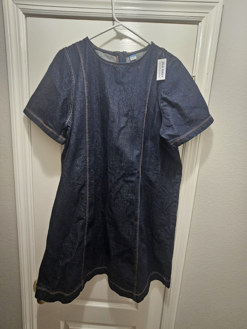 Old Navy Dark Blue Denim Short Sleeve Dress for Girls